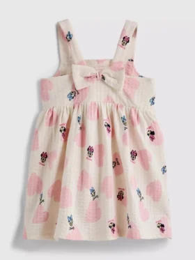 0–36 miesięcy | Sukienka z teksturowanego materiału z postaciami Minnie Mouse i Daisy Duck z Disney’a