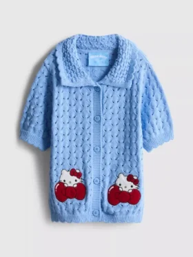 1,5–8 lat | sweter z krótkim rękawem i kołnierzykiem Hello Kitty