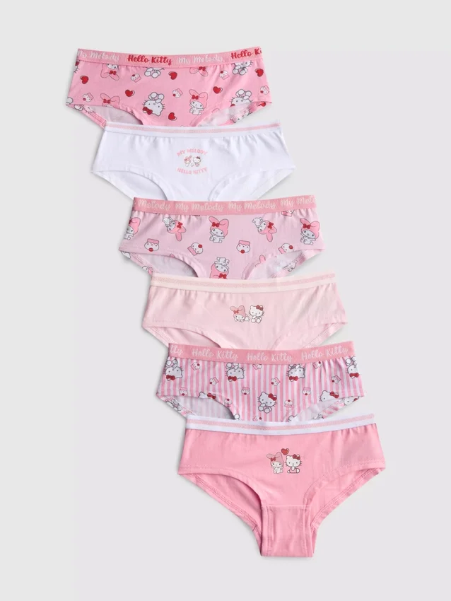 3–15 lat | 6 szt. majtek typu hipster z Hello Kitty 3–15 lat | 6 szt. majtek typu hipster z Hello Kitty