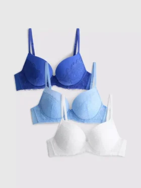 3-pak koronkowych biustonoszy push-up w rozmiarach A–E