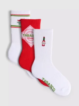 3 pary skarpetek w kolorze tabasco