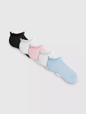5-pak skarpetki do sneakersów z tiulową lamówką