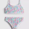 7–15 lat | bikini w kwiaty z marszczeniami