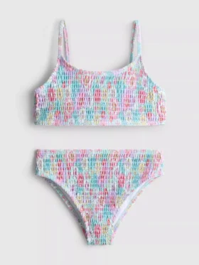 7–15 lat | bikini w kwiaty z marszczeniami