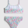7–15 lat | bikini w kwiaty z marszczeniami