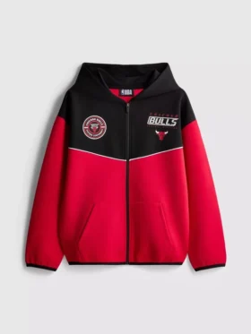 7–15 lat | Bluza z kapturem i zamkiem błyskawicznym NBA Chicago Bulls