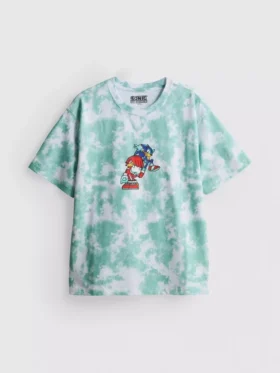 7–15 lat | Koszulka z nadrukiem „Sonic the Hedgehog” w stylu tie-dye