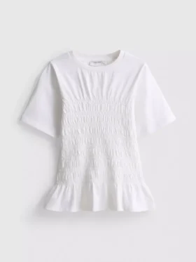 7–15 lat | T-shirt z marszczonym peplum