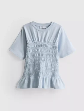7–15 lat | T-shirt z marszczonym peplum