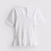 7–15 lat | T-shirt z marszczonym peplum
