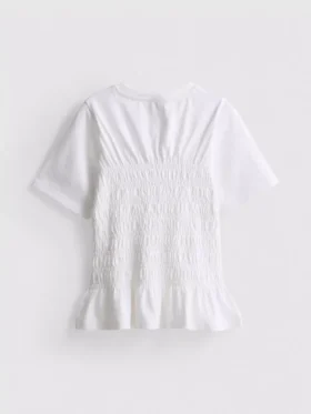 7–15 lat | T-shirt z marszczonym peplum