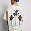 7–15 lat | T-shirt z nadrukiem palmy i fakturą