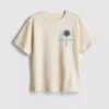 7–15 lat | T-shirt z nadrukiem palmy i fakturą