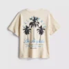 7–15 lat | T-shirt z nadrukiem palmy i fakturą