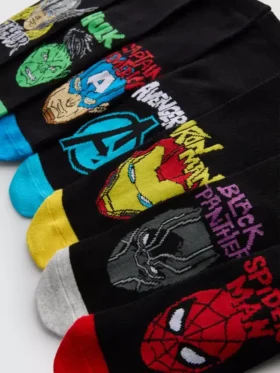 7-pak skarpetek do koszykówki Marvel