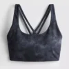 Aktywny top typu crop top z nadrukiem marmuru i tyłem typu racerback