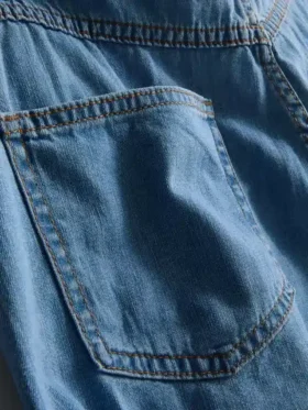 Asymetryczna spódniczka-szorty z bawełnianego denimu