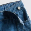 Asymetryczna spódniczka-szorty z bawełnianego denimu