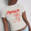 Bawełniana koszulka dziecięca z nadrukiem w stylu havana