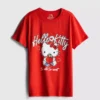 Bawełniana koszulka Hello Kitty z nadrukiem truskawek w luźnym kroju