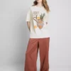 Bawełniana koszulka oversize w stylu retro