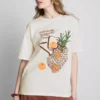 Bawełniana koszulka oversize w stylu retro