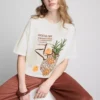 Bawełniana koszulka oversize w stylu retro