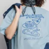 Bawełniana koszulka z nadrukiem o luźnym kroju