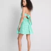 Bawełniana mini sukienka bandeau w kratkę