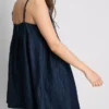 Bawełniana mini sukienka typu babydoll z dżinsu