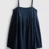 Bawełniana mini sukienka typu babydoll z dżinsu