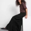 Bawełniana spódnica maxi w stylu wiejskim z warstwami