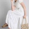 Bawełniana spódnica maxi w stylu wiejskim z warstwami