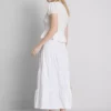 Bawełniana spódnica maxi w stylu wiejskim z warstwami