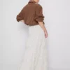 Bawełniana spódnica maxi w stylu wiejskim z warstwami