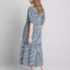 Bawełniana sukienka midi w stylu smock z tkaniny seersucker