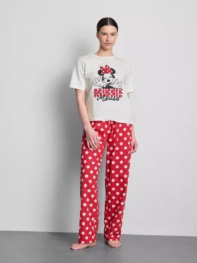 Bawełniane piżamy z nadrukiem Minnie Mouse firmy Disney