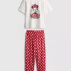 Bawełniane piżamy z nadrukiem Minnie Mouse firmy Disney