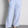 Bawełniane spodnie od piżamy w paski w stylu oxford