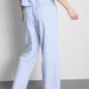 Bawełniane spodnie od piżamy w paski w stylu oxford