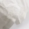 Bawełniane spodnie z szerokimi nogawkami z haftem