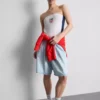 Bawełniany top bandeau z motywem piłki nożnej USA
