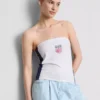 Bawełniany top bandeau z motywem piłki nożnej USA