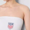 Bawełniany top bandeau z motywem piłki nożnej USA