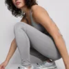 Bezszwowe legginsy sportowe o wysokim połysku