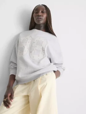 Bluza oversize z drobnym kwiatowym wzorem, 98