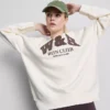Bluza sportowa typu oversized z dużą zawartością bawełny