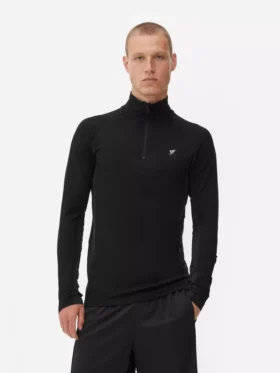 Bluza sportowa z długim rękawem i zamkiem do połowy wysokości