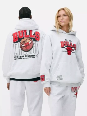 Bluza z kapturem z logo Chicago Bulls z NBA