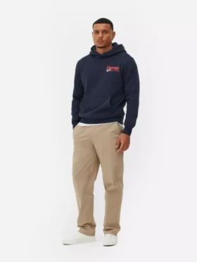 Bluza z kapturem z nadrukiem przedstawiającym chicagowską pizzę deep dish